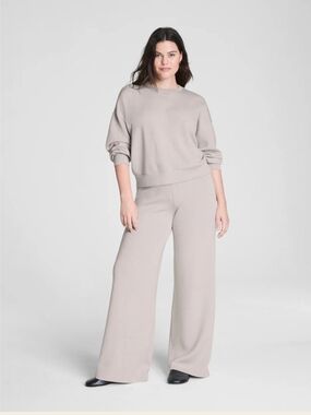 SPANX Air Essentials Wide-Leg Knit Pants in French Grey